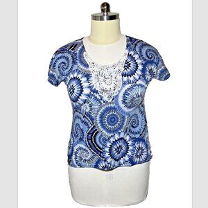 Forever Jade | Blue Tie Dye Collage Top